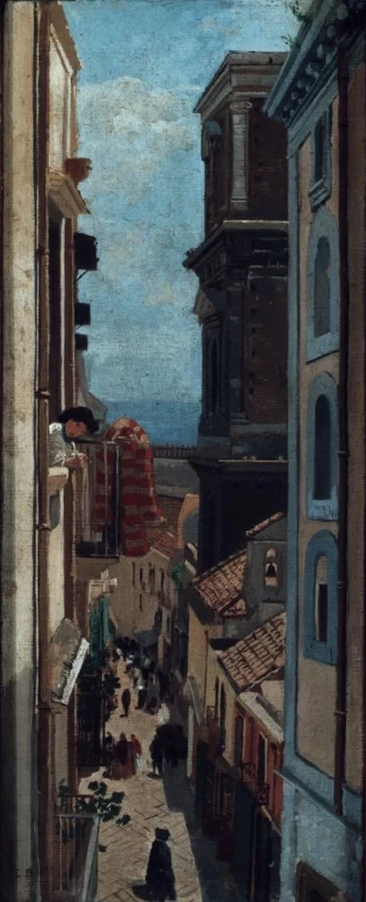 Veduta di via San Sebastiano a Napoli - Museo Civico di Castel Nuovo, Napoli